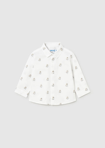 Camicia jacquard stampata neonato