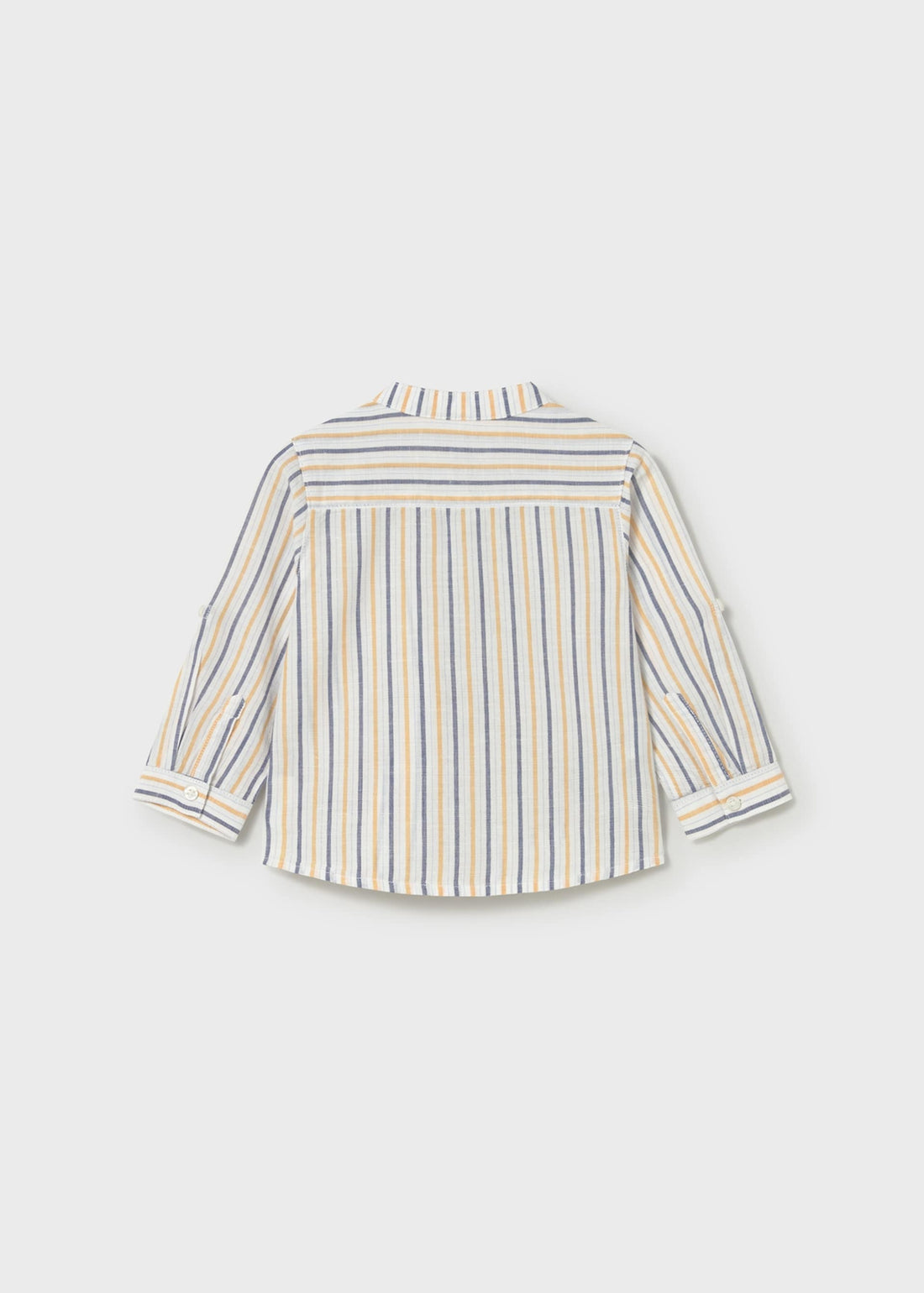 Camicia manica lunga in lino e collo alla coreana neonato