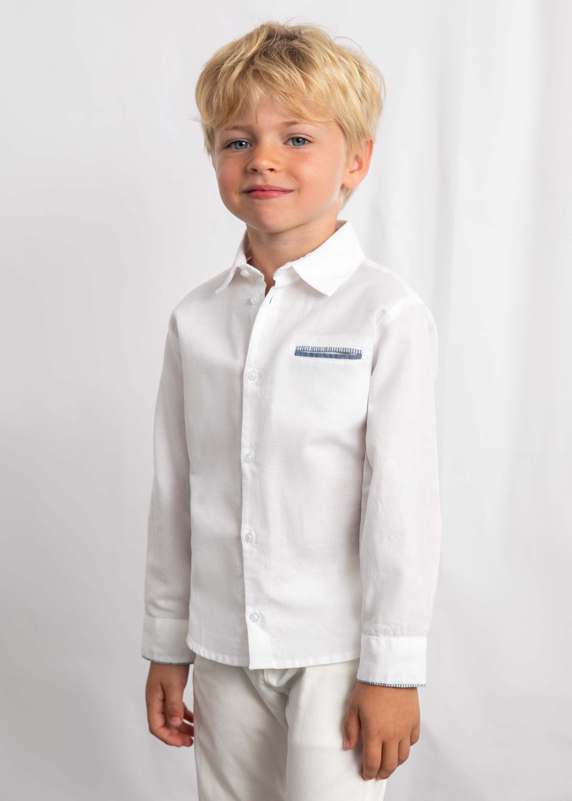 Camicia manica lunga in lino elegante bambino