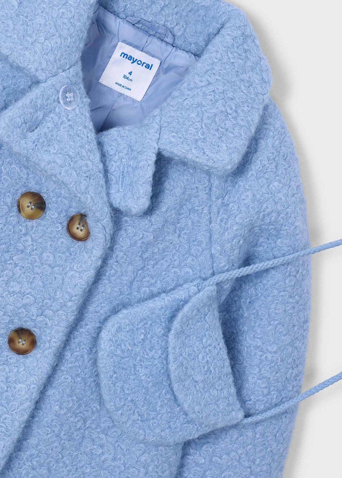 Cappotto teddy con borsa bambina