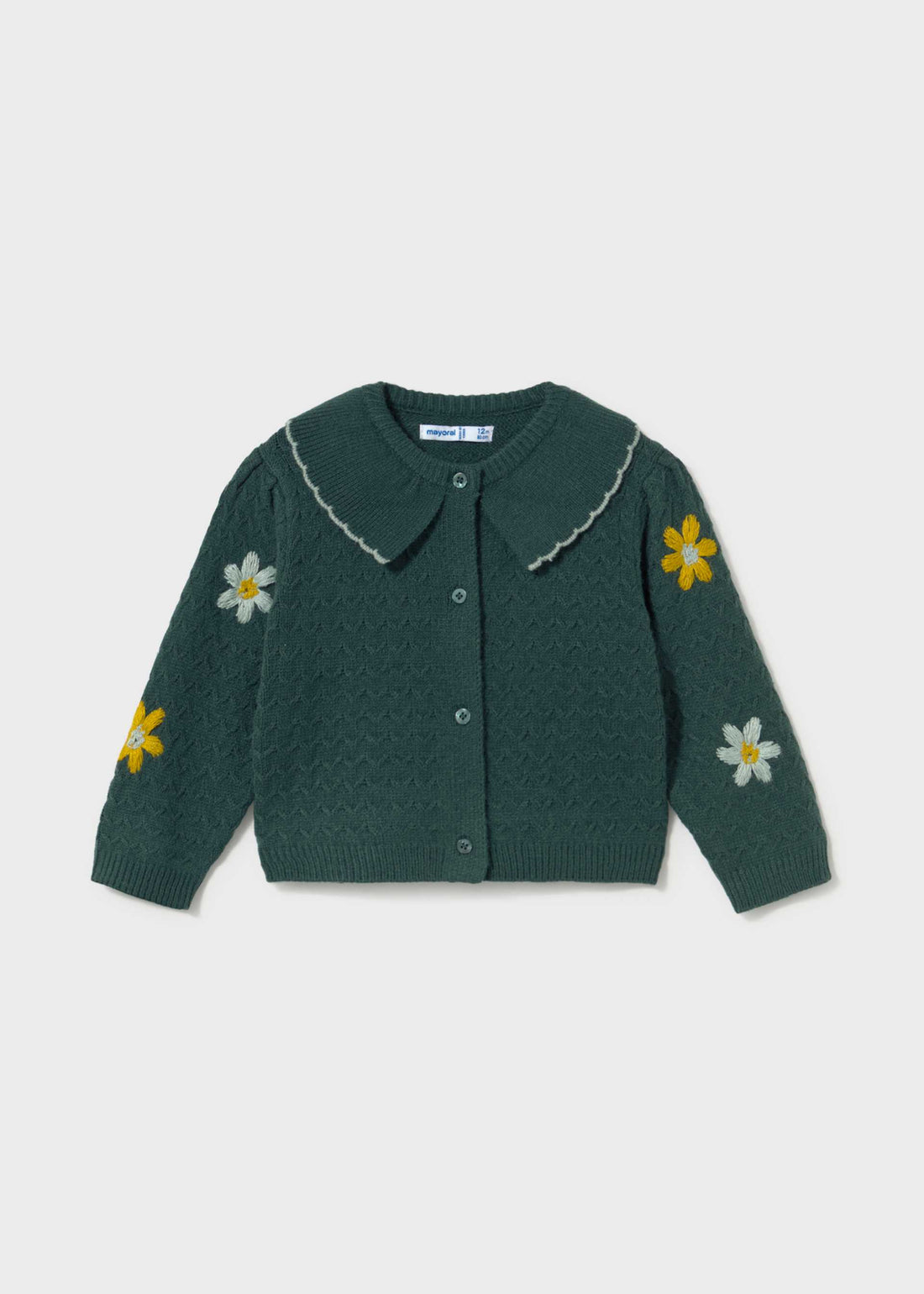 Cardigan in maglia fiori bimba