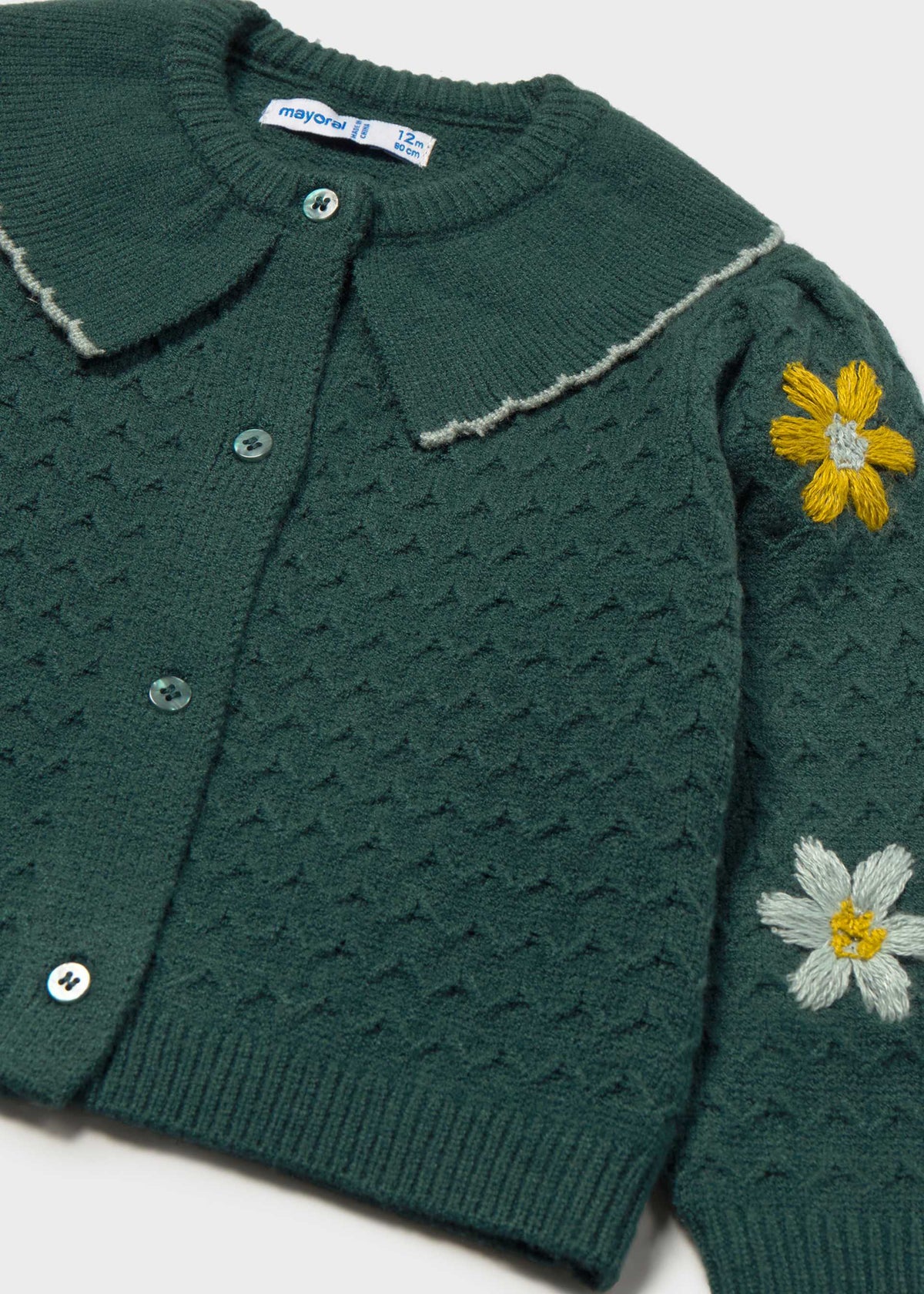 Cardigan in maglia fiori bimba