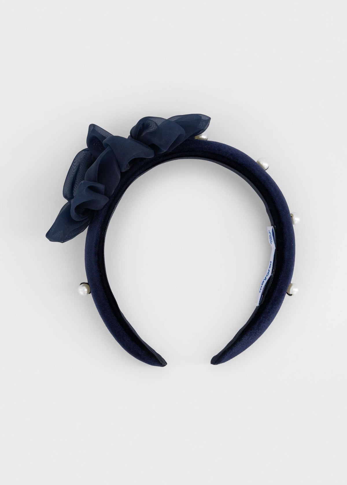 Cerchietto velluto fiori bambina