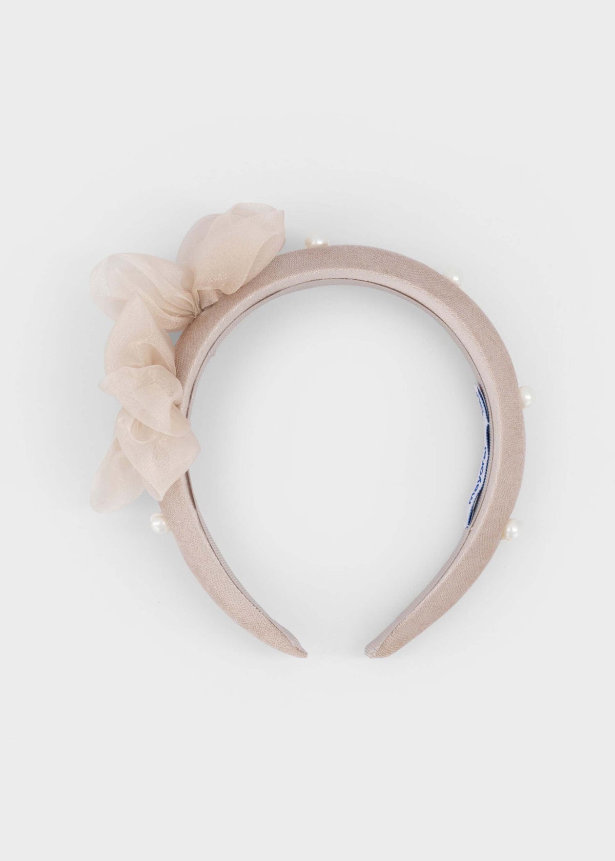 Cerchietto velluto fiori bambina