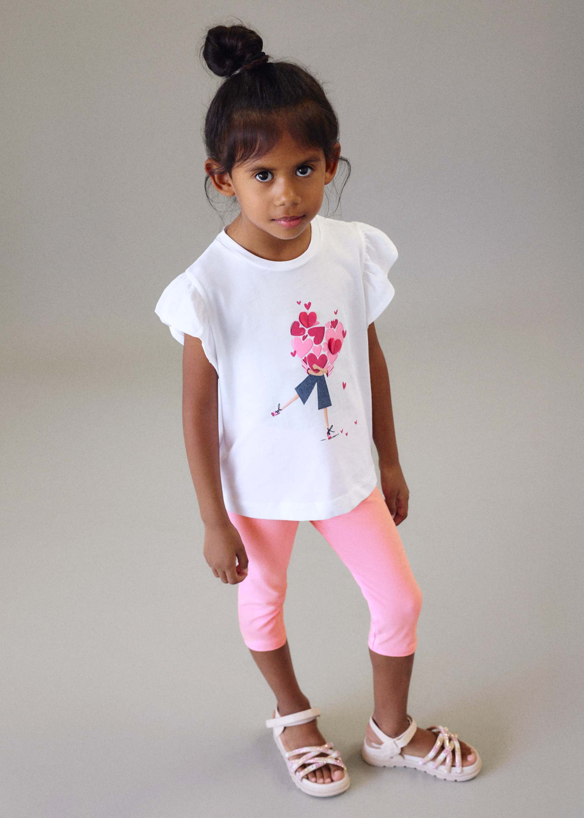 Completo 3 pezzi cuori bambina