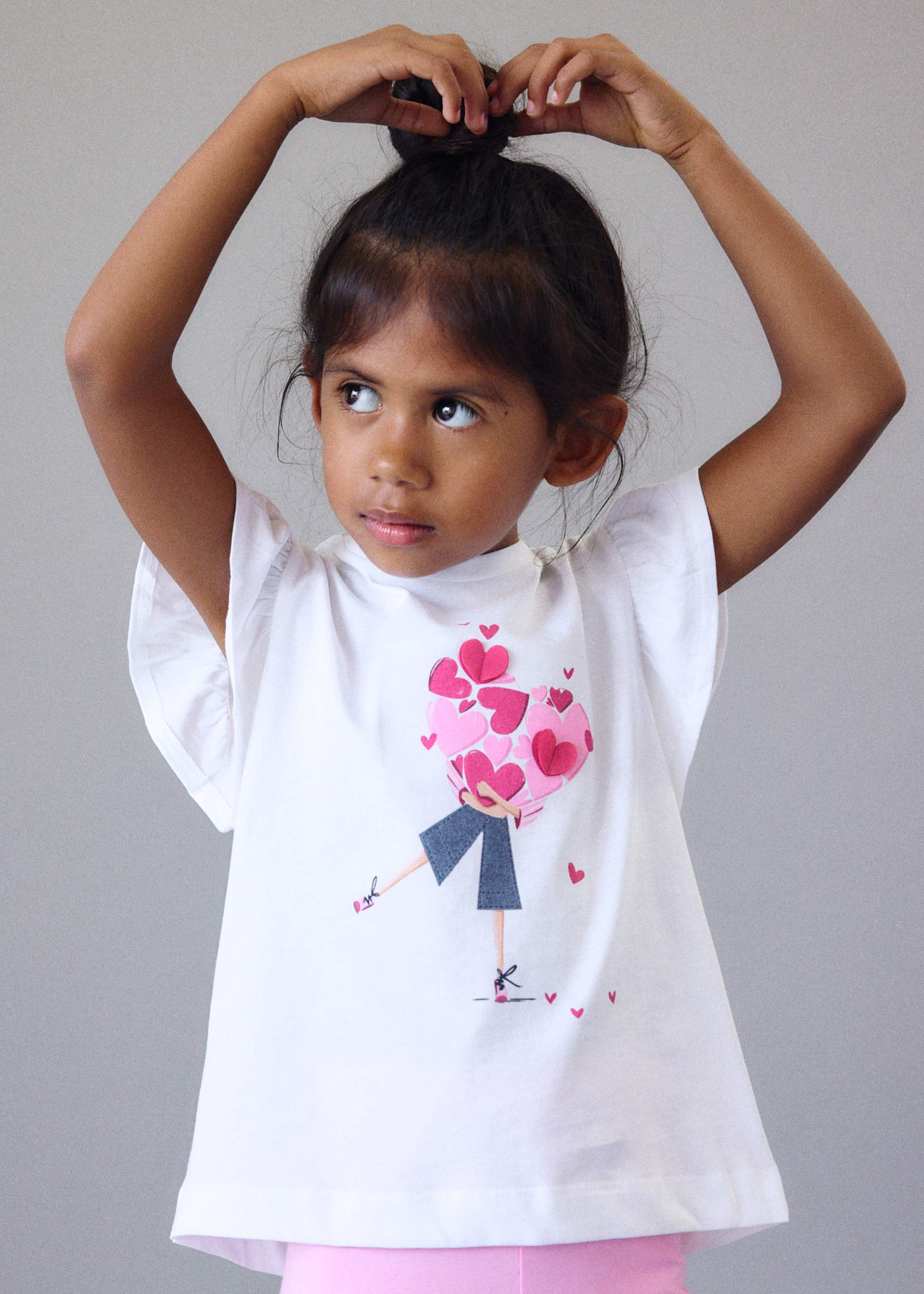 Completo 3 pezzi cuori bambina