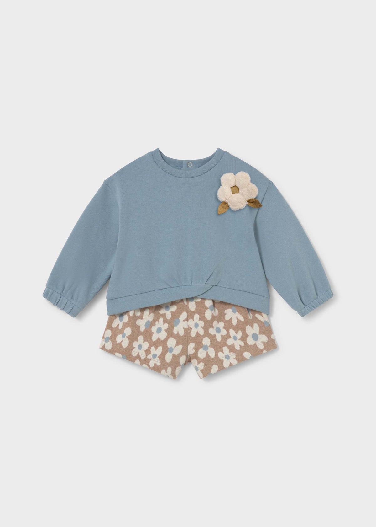 Completo con bermuda fiore bimba