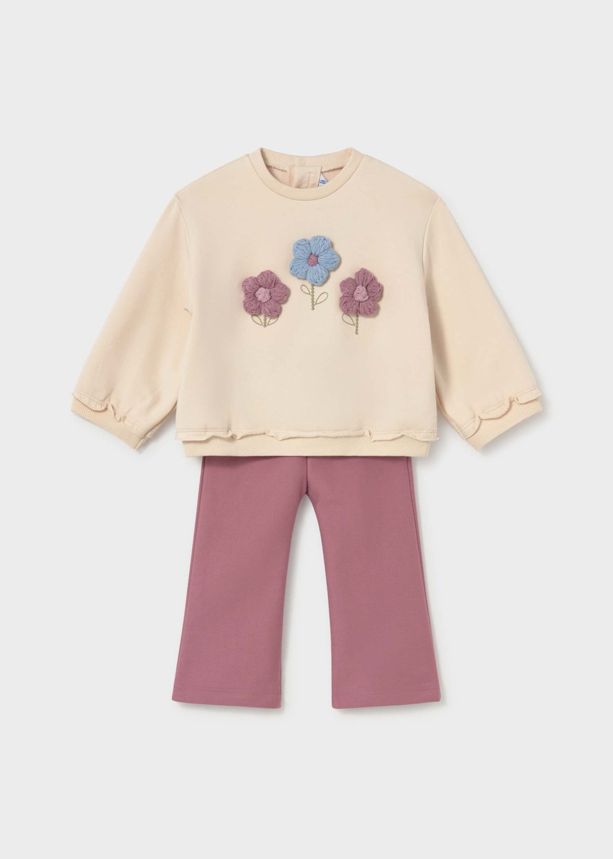 Completo felpa e pantaloni neonata