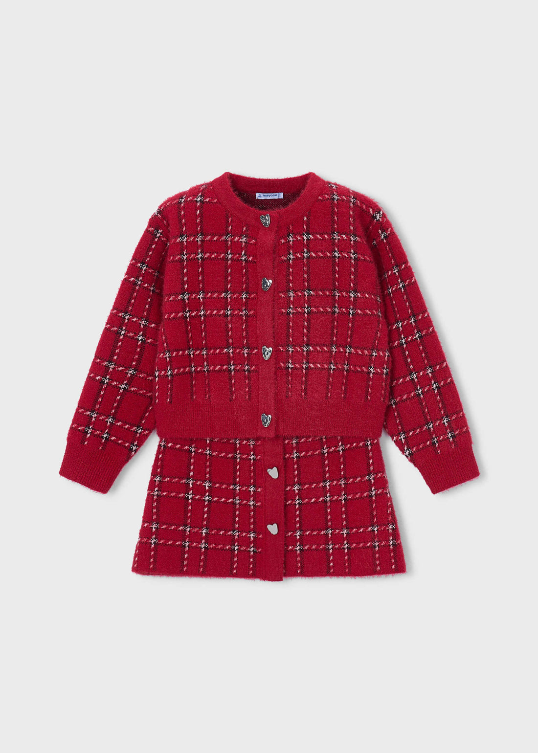 Completo gonna e cardigan in maglia bambina