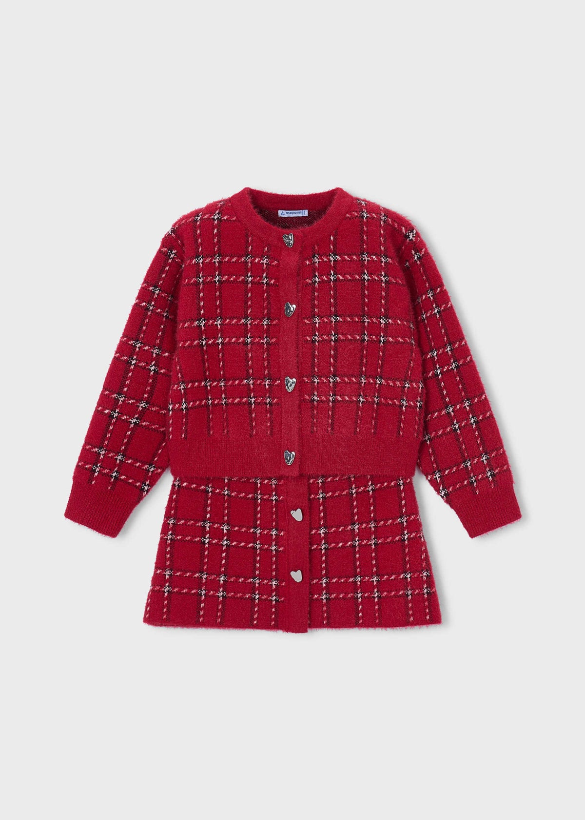 Completo gonna e cardigan in maglia bambina