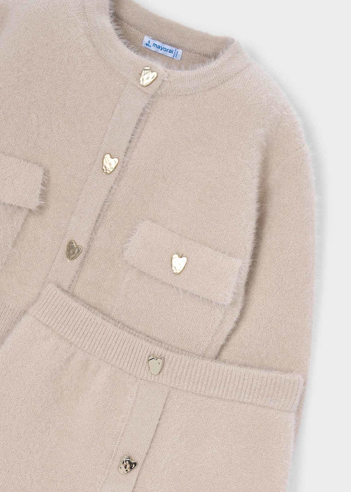 Completo gonna e cardigan in maglia bambina