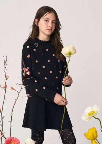 Completo gonna maglia pois bambina