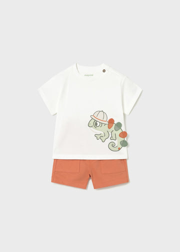 Completo in maglia bermuda e maglietta interattiva neonato
