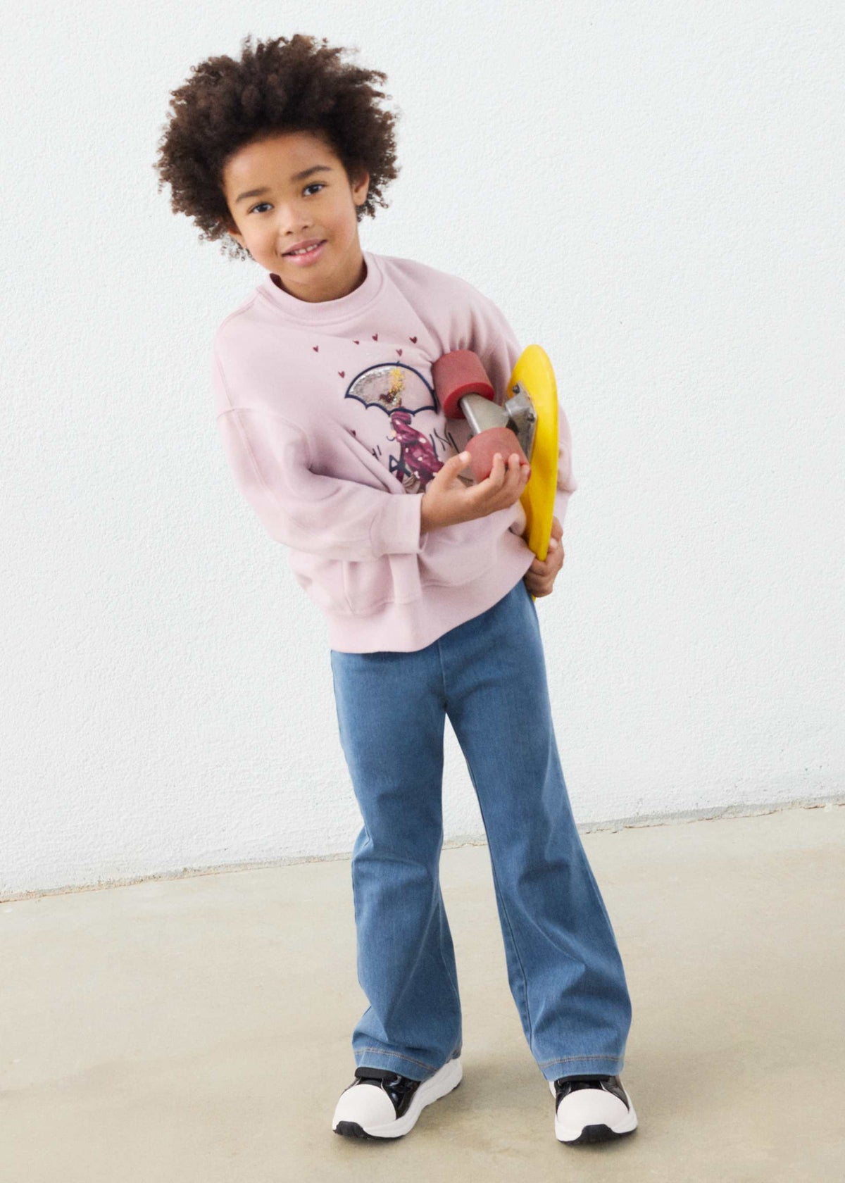 Completo leggings a zampa e felpa bambina