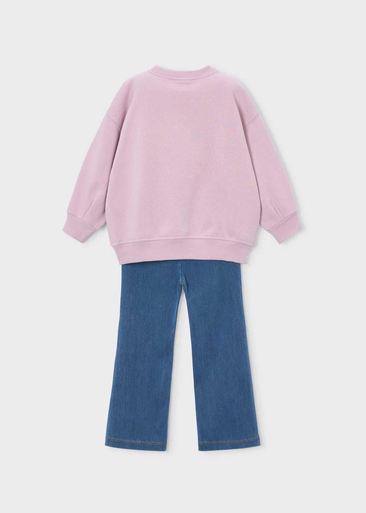 Completo leggings a zampa e felpa bambina