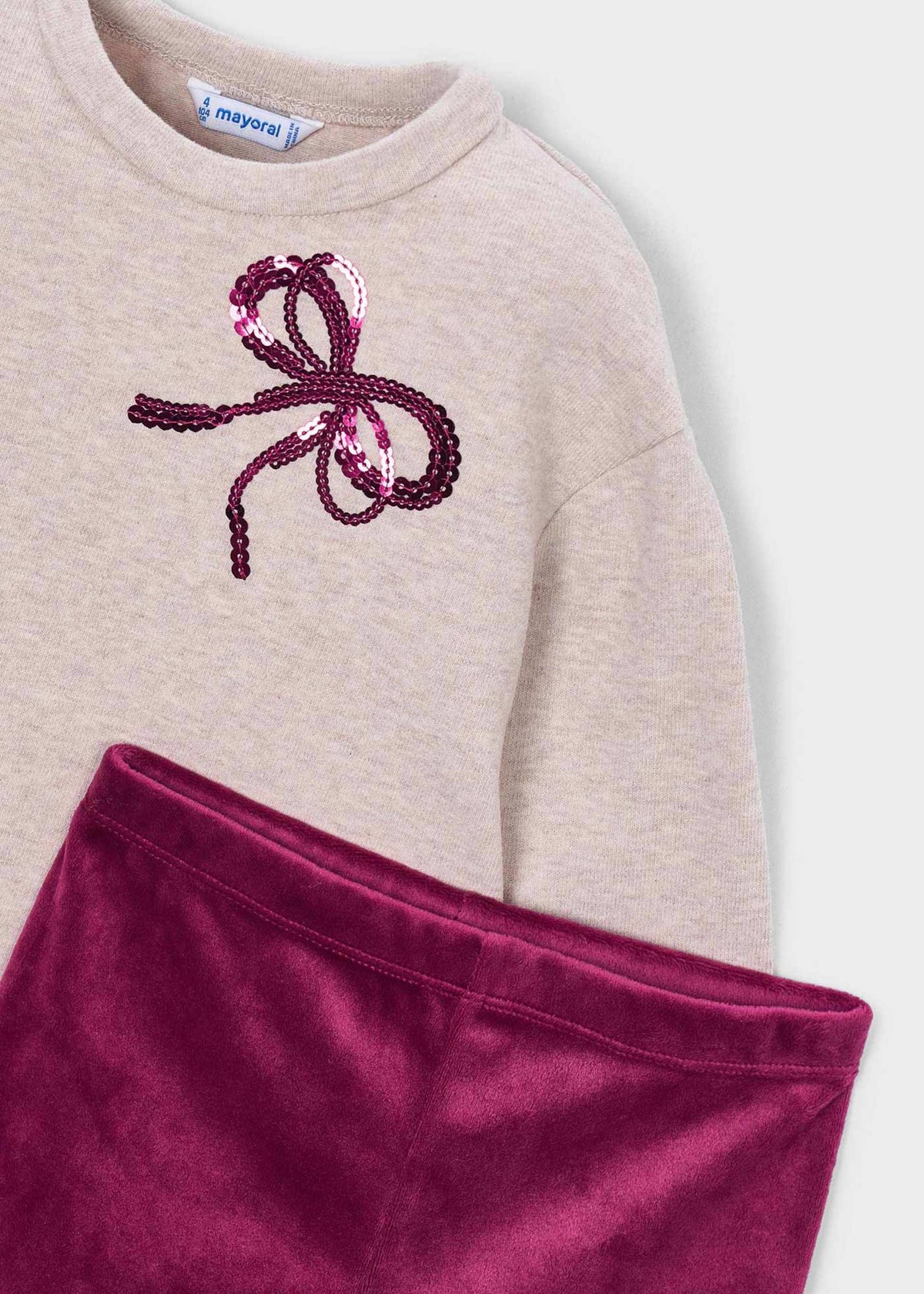 Completo leggings e felpa fiocchi bambina
