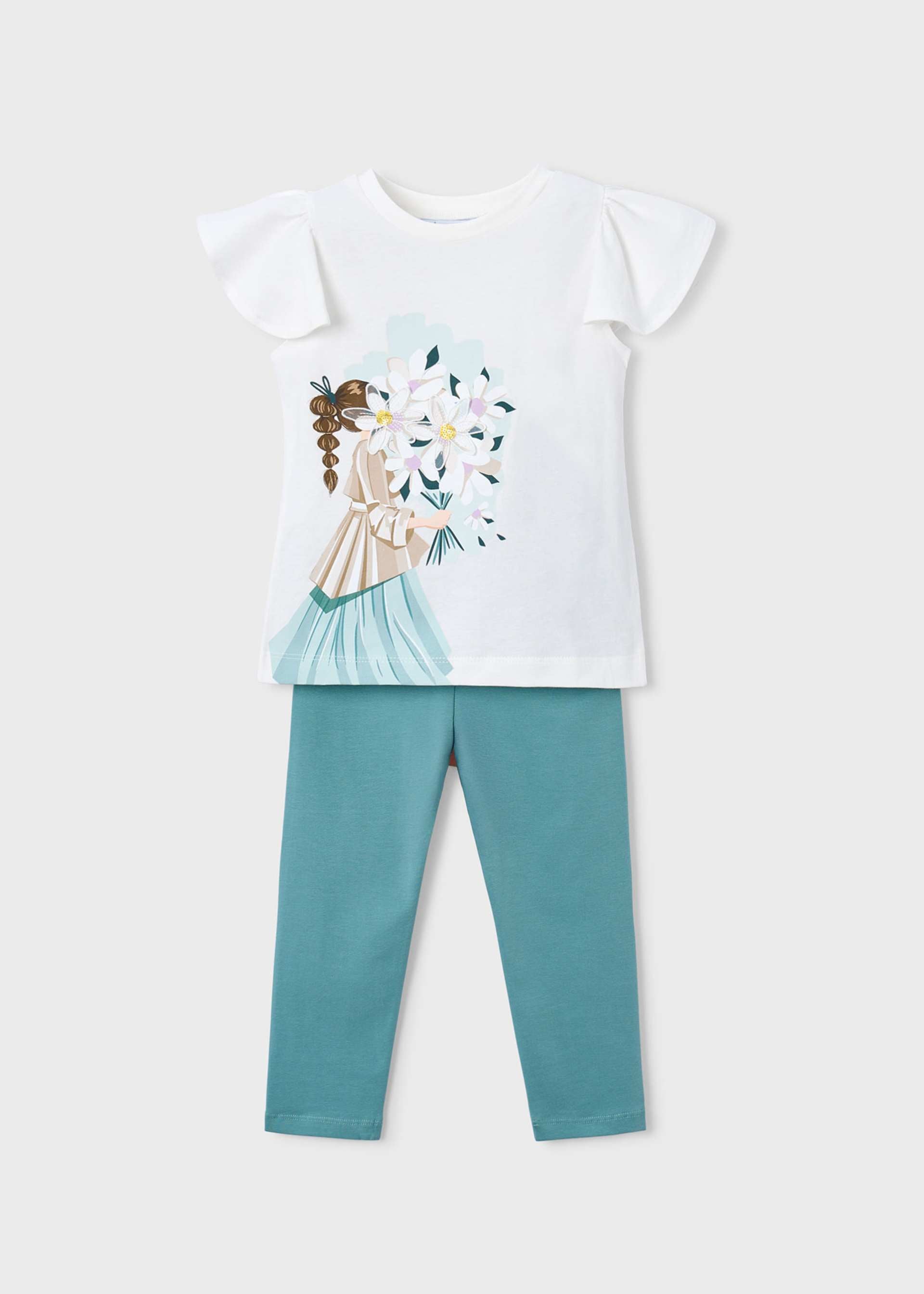 Completo leggings e maglietta bambola bambina