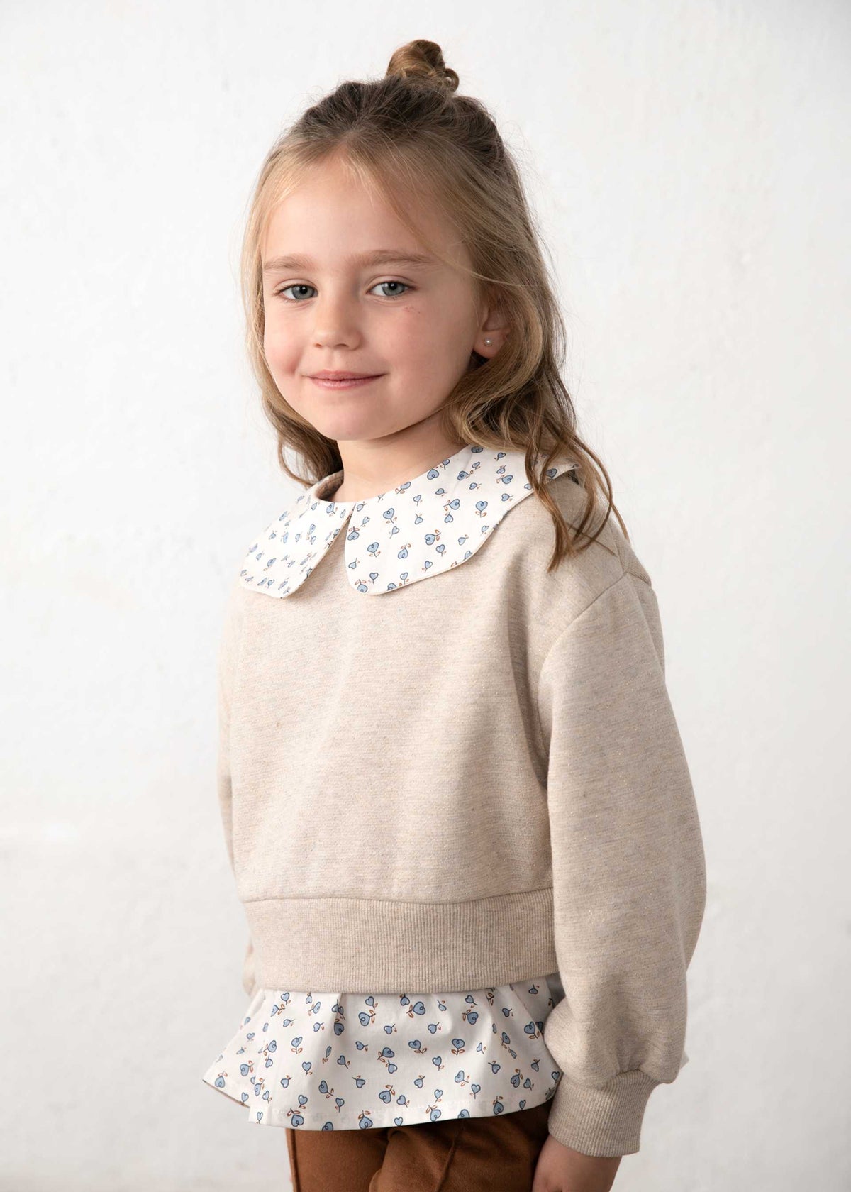 Completo leggings effetto pelle e blusa bambina