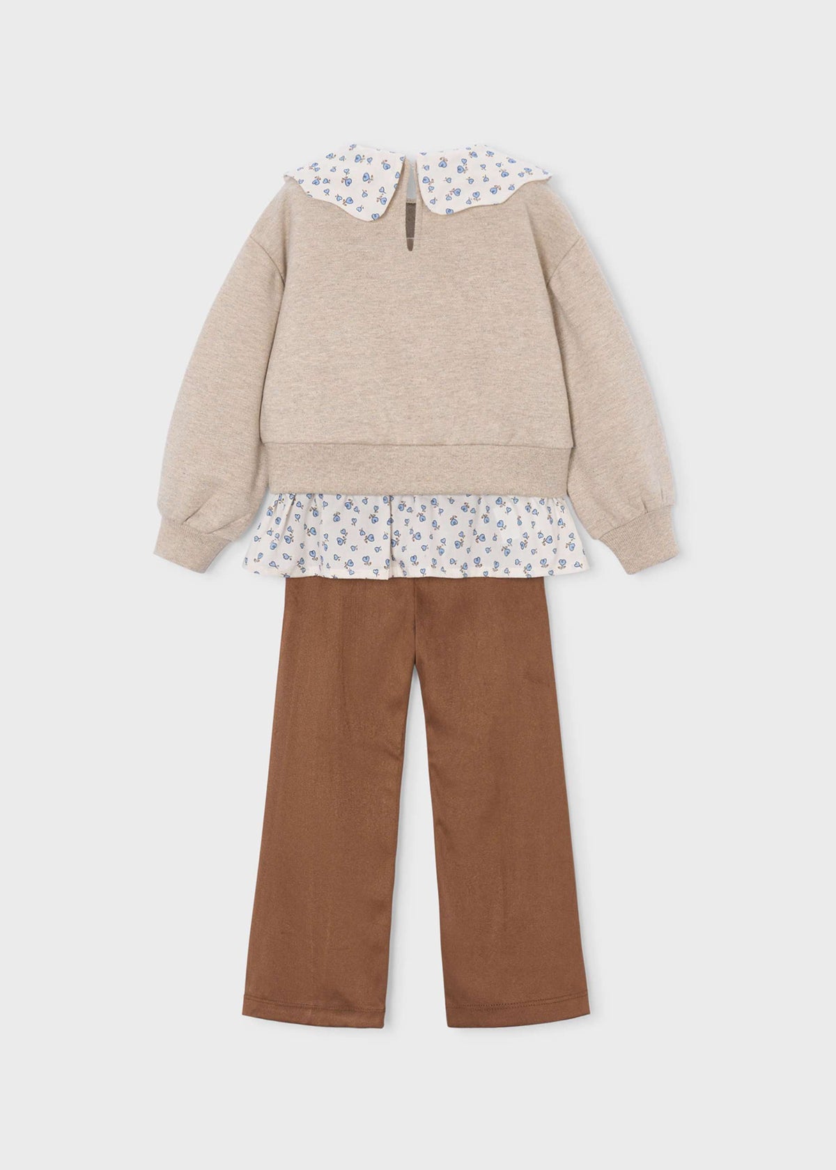 Completo leggings effetto pelle e blusa bambina