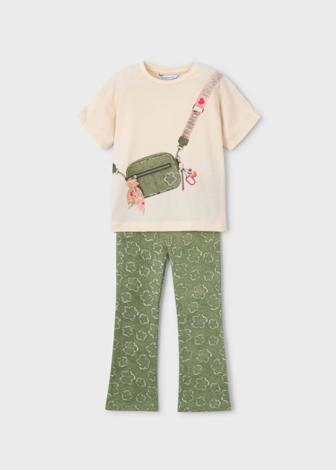 Completo leggings stampato e maglietta bambina