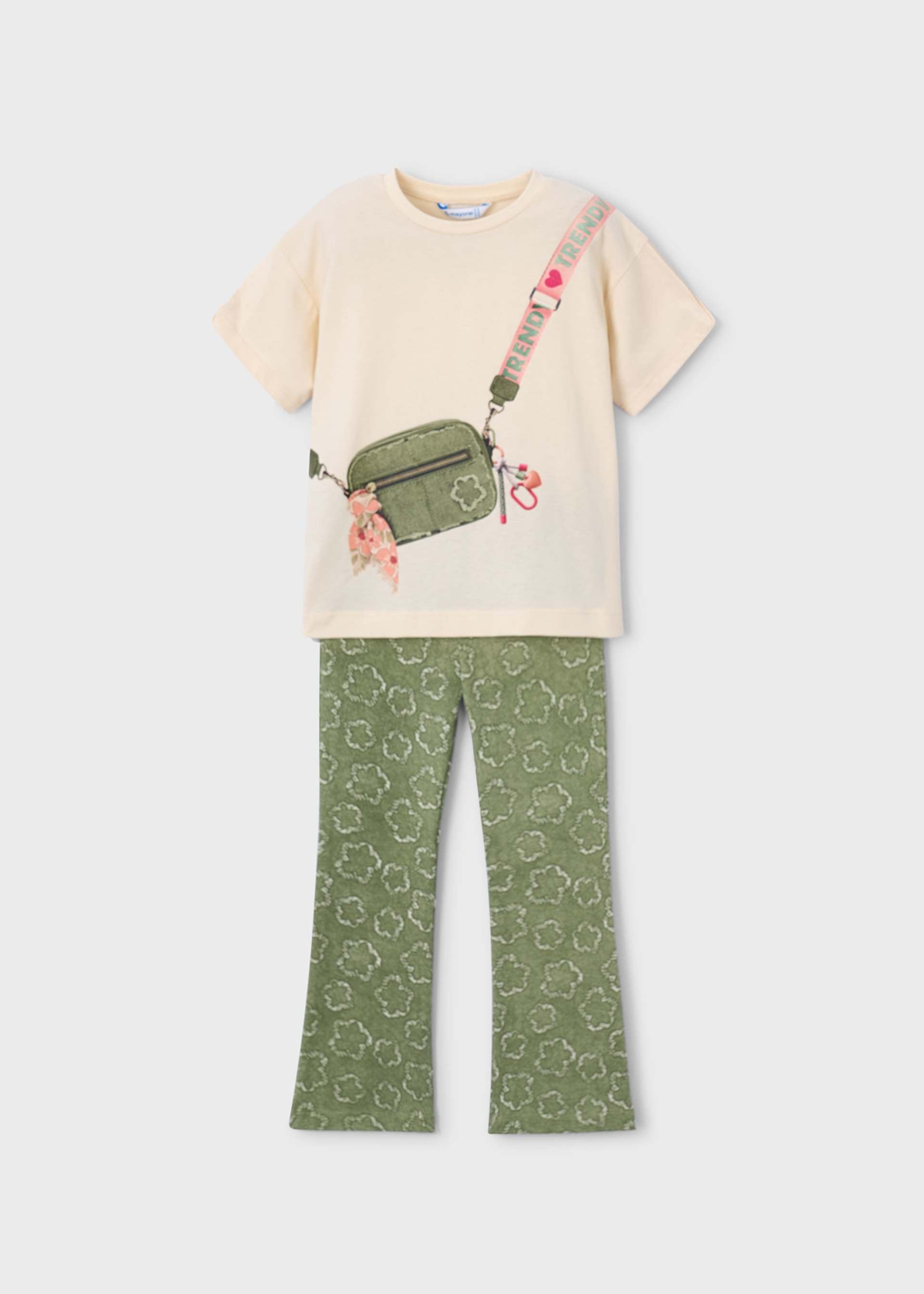 Completo leggings stampato e maglietta bambina