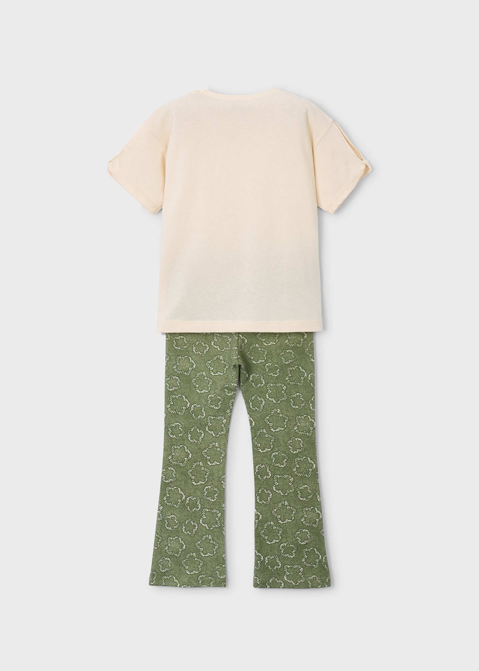Completo leggings stampato e maglietta bambina