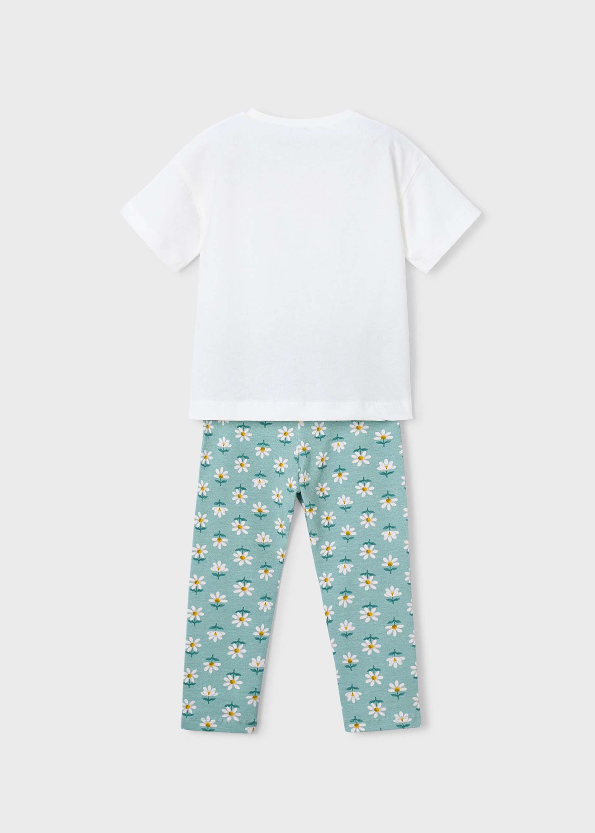 Completo leggings stampato e maglietta bambina