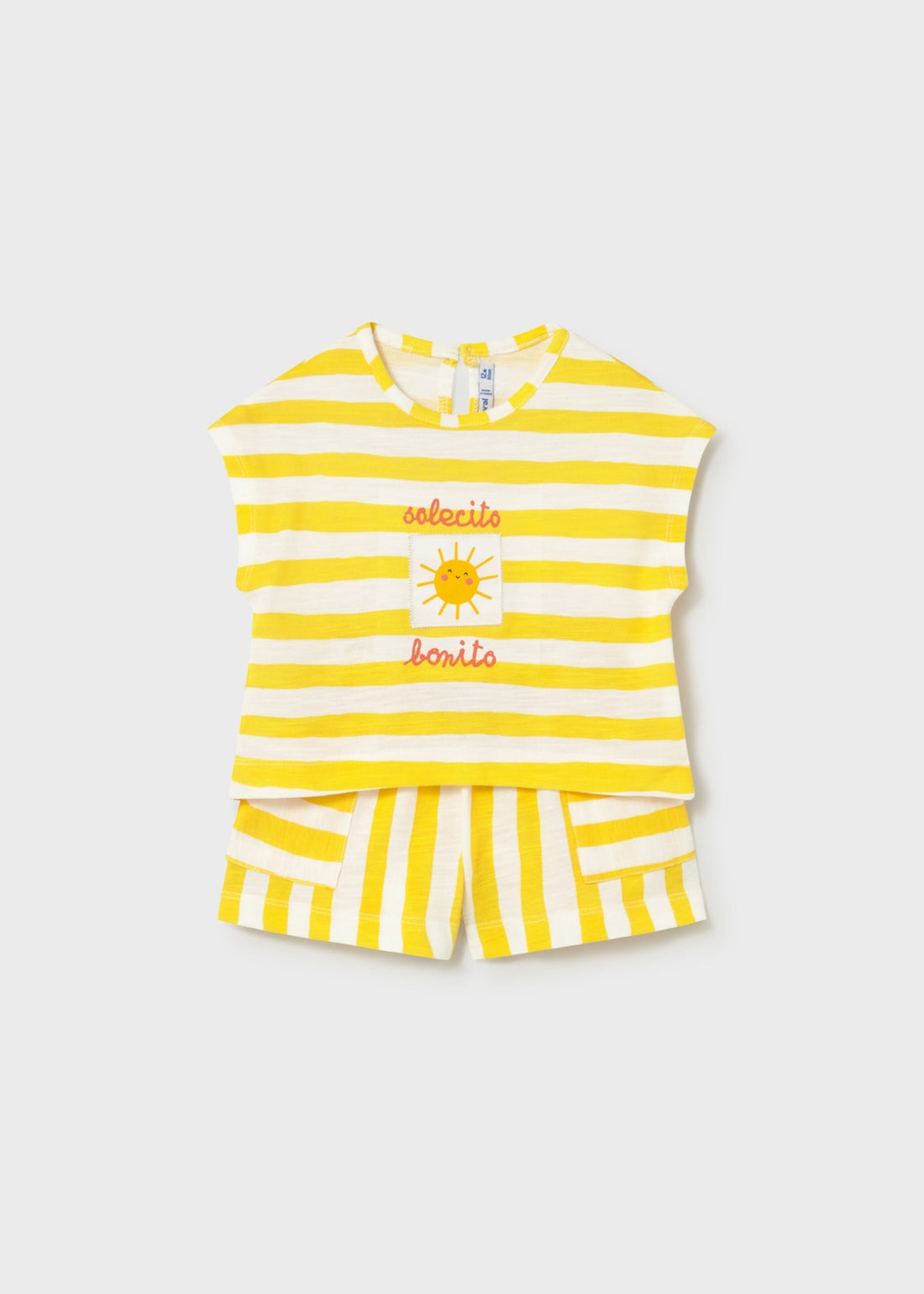 Completo pantaloncino e maglietta righe neonata