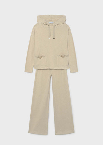 Completo pantalone e felpa capuccio ragazza