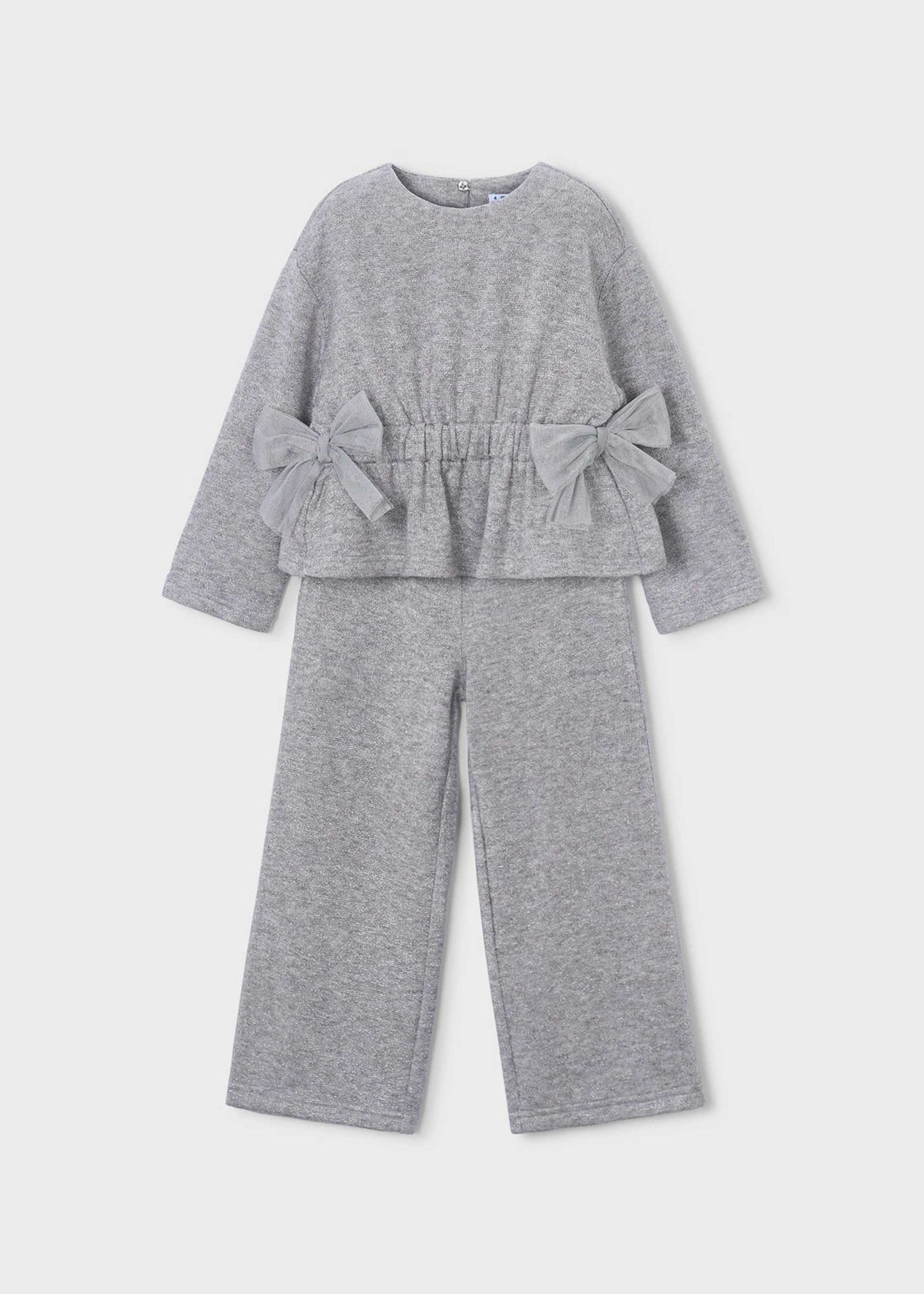 Completo pantalone e maglione fiocchi bambina