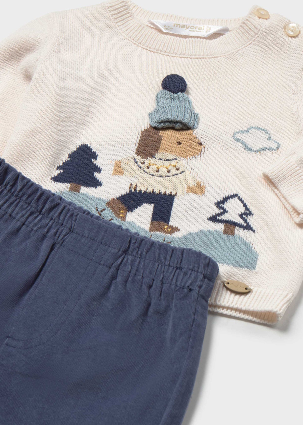 Completo pantalone e maglione neonato