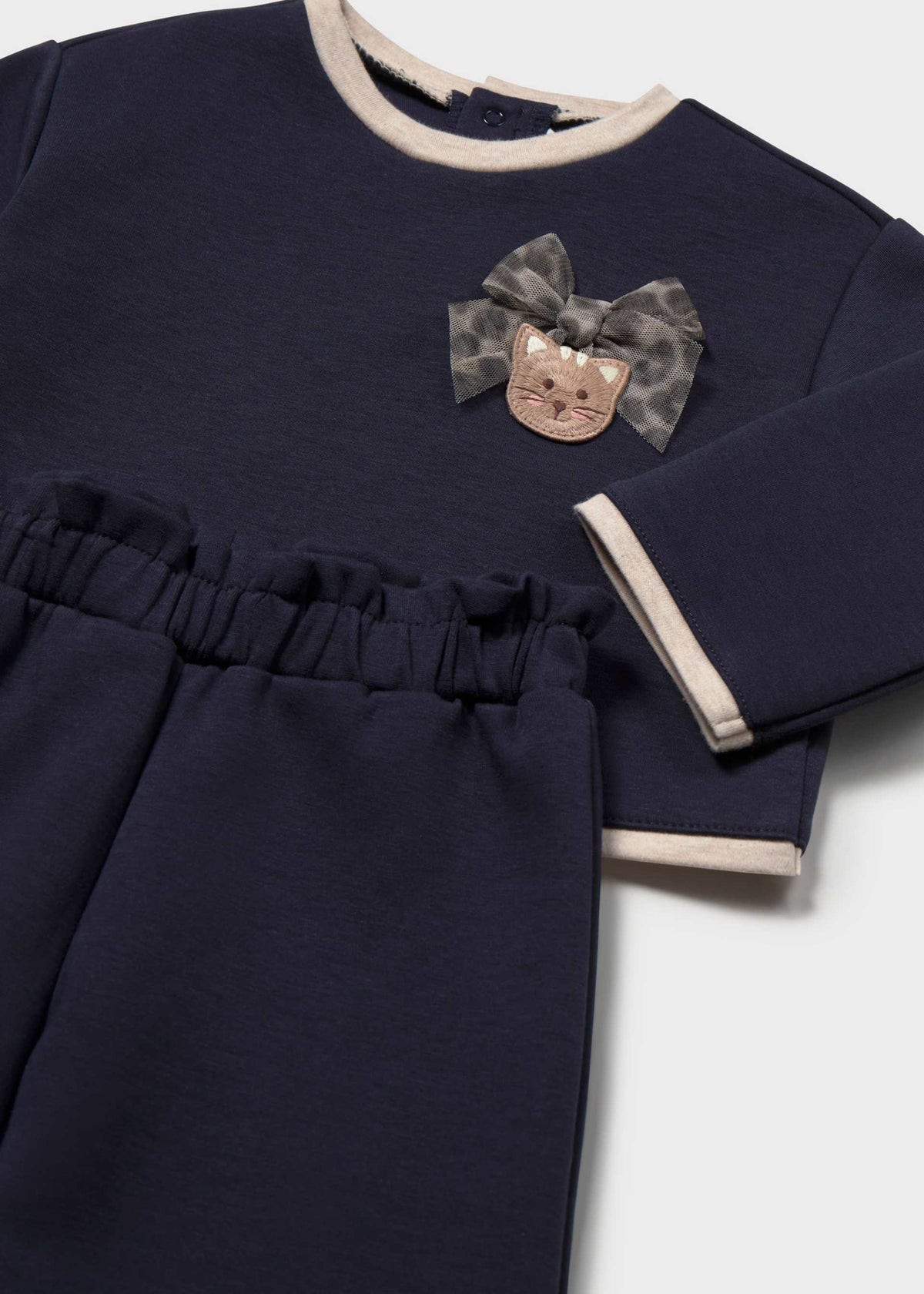 Completo pantalone e maglione ricamato bimba