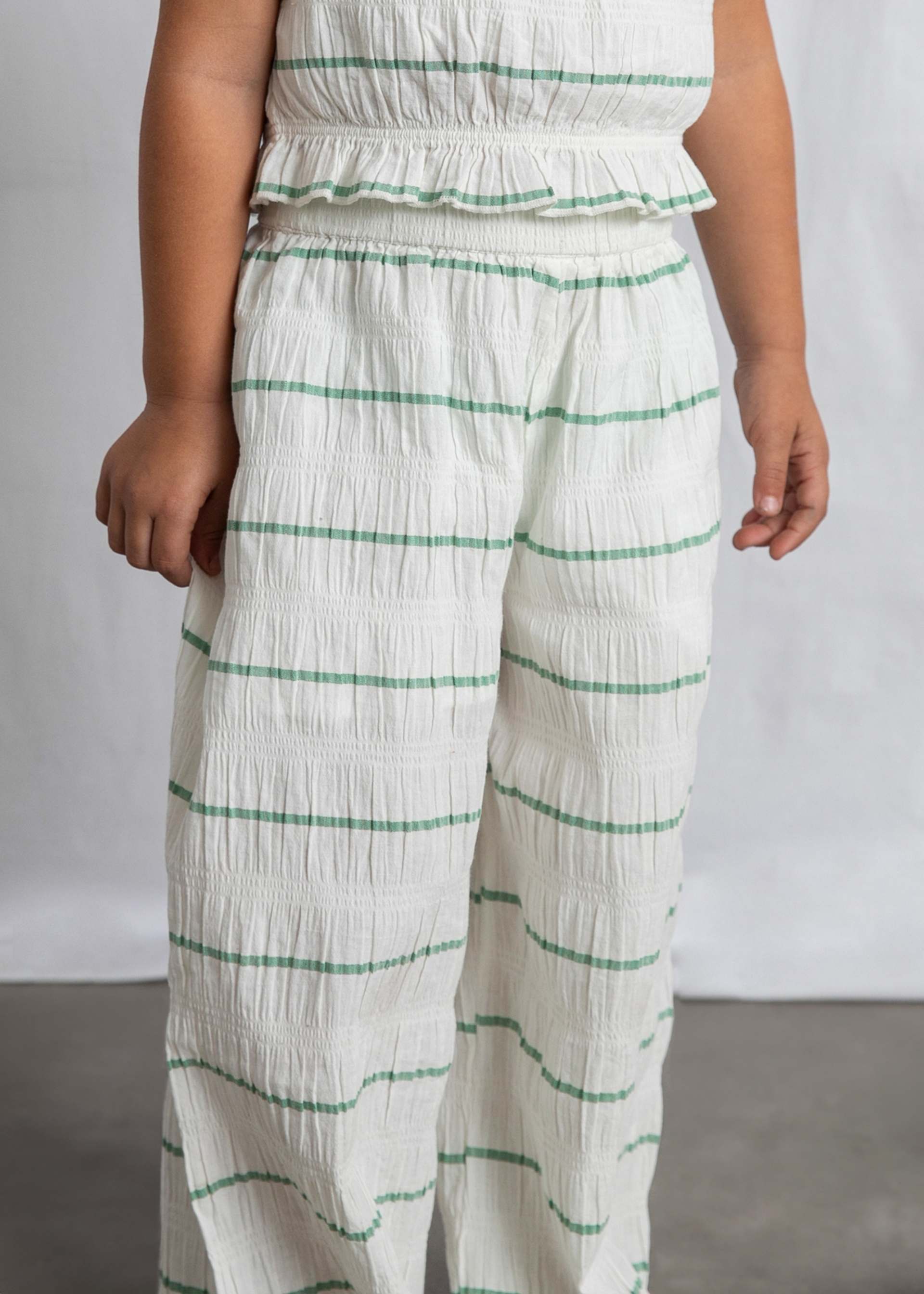 Completo pantalone e top a righe bambina