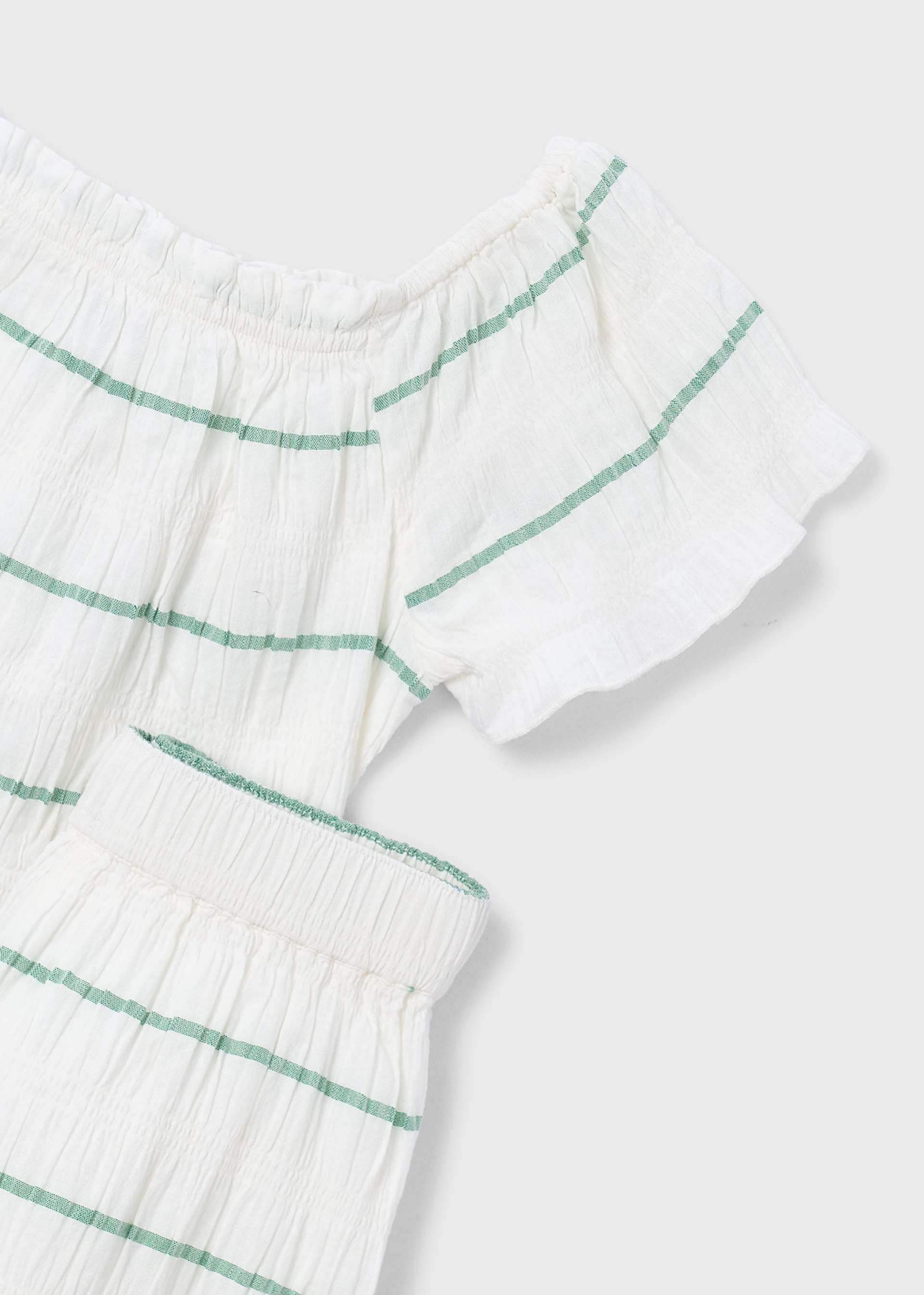 Completo pantalone e top a righe bambina