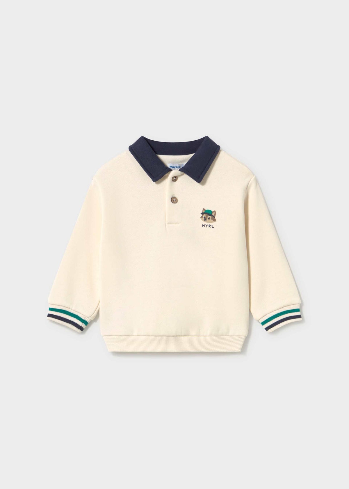 Felpa colletto stile polo serigrafia bimbo