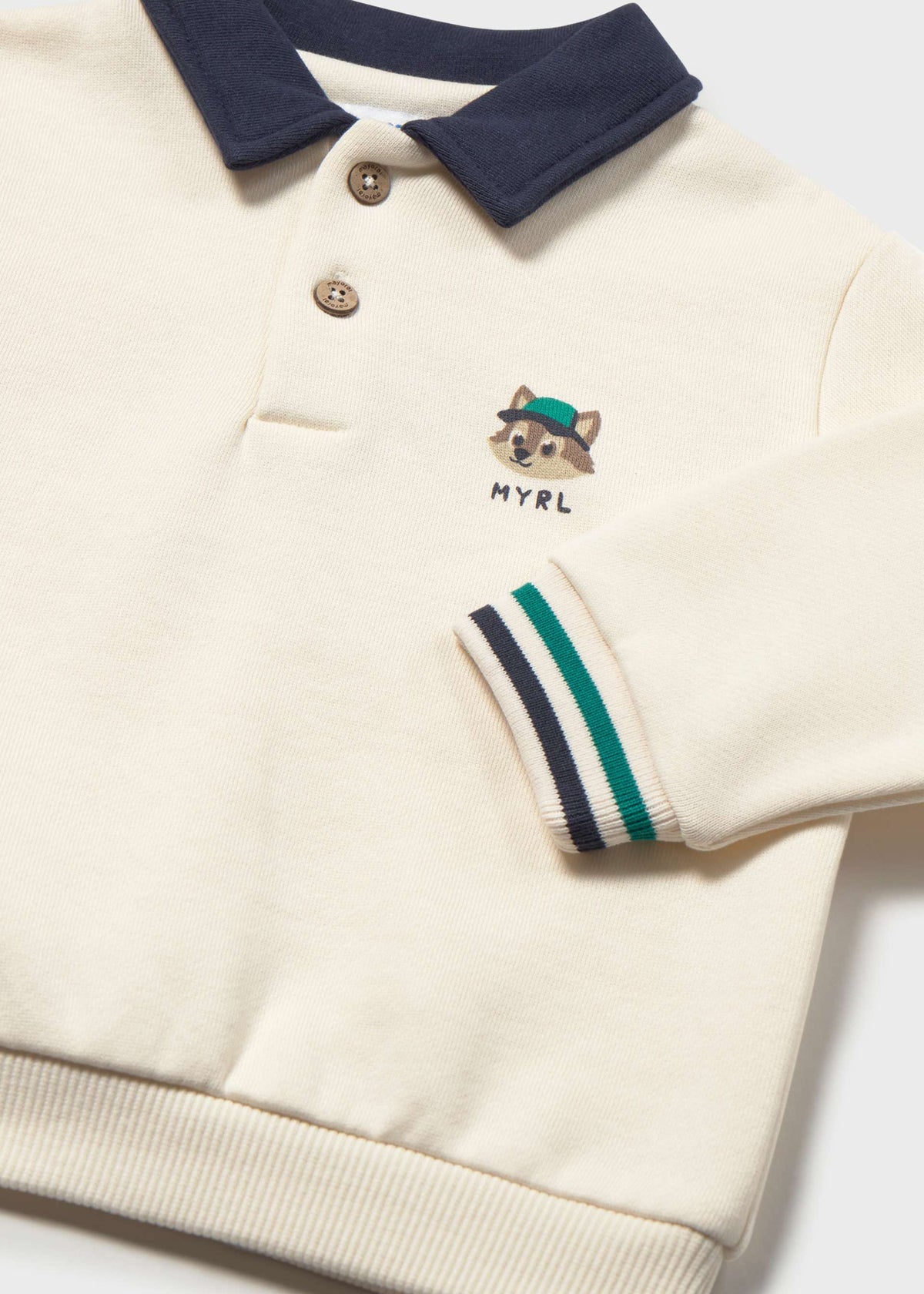 Felpa colletto stile polo serigrafia bimbo