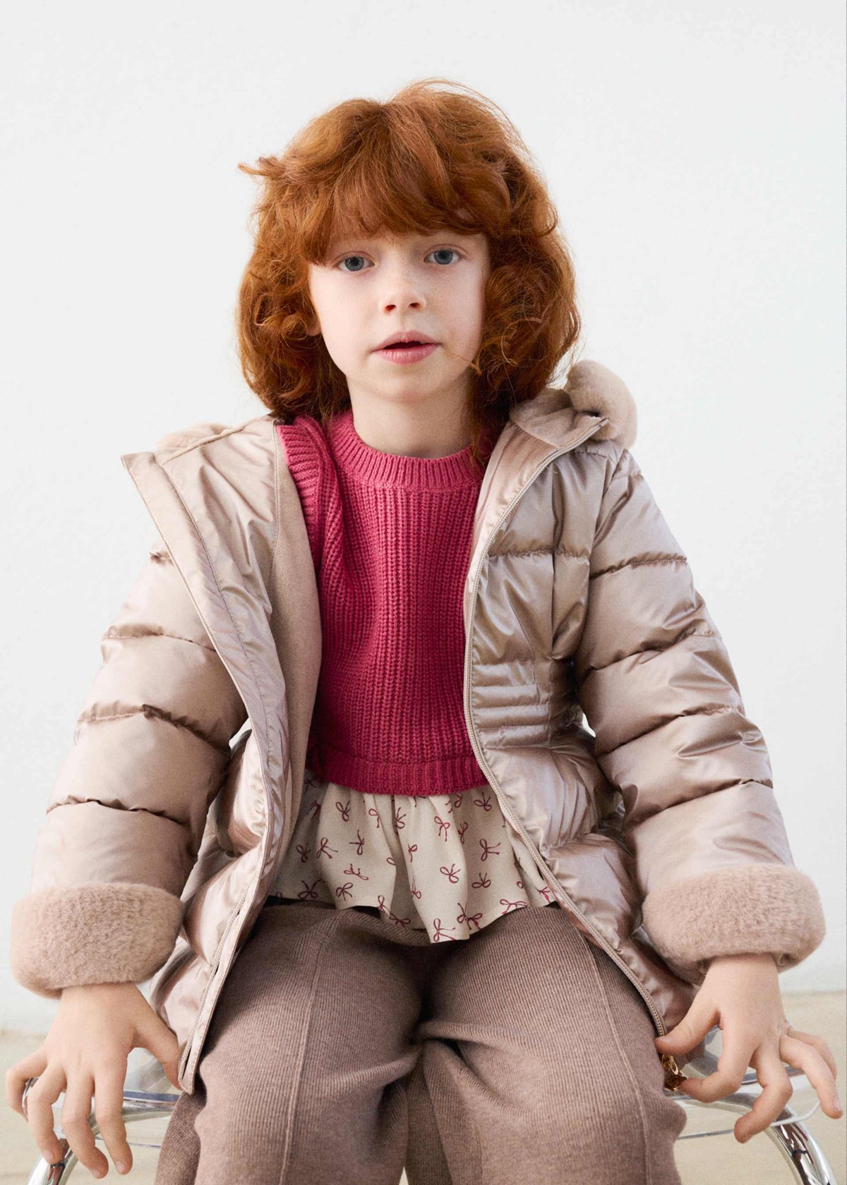 Giaccone metallizzato pellicciotto bambina