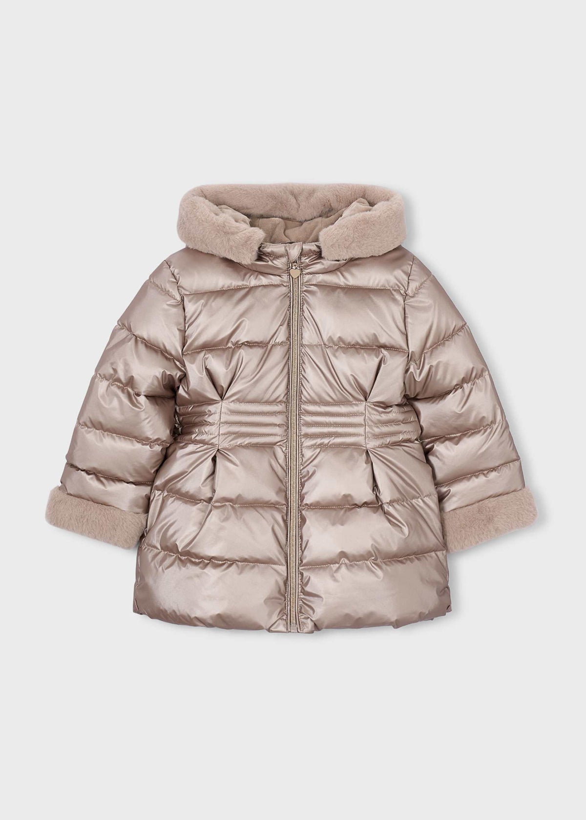Giaccone metallizzato pellicciotto bambina