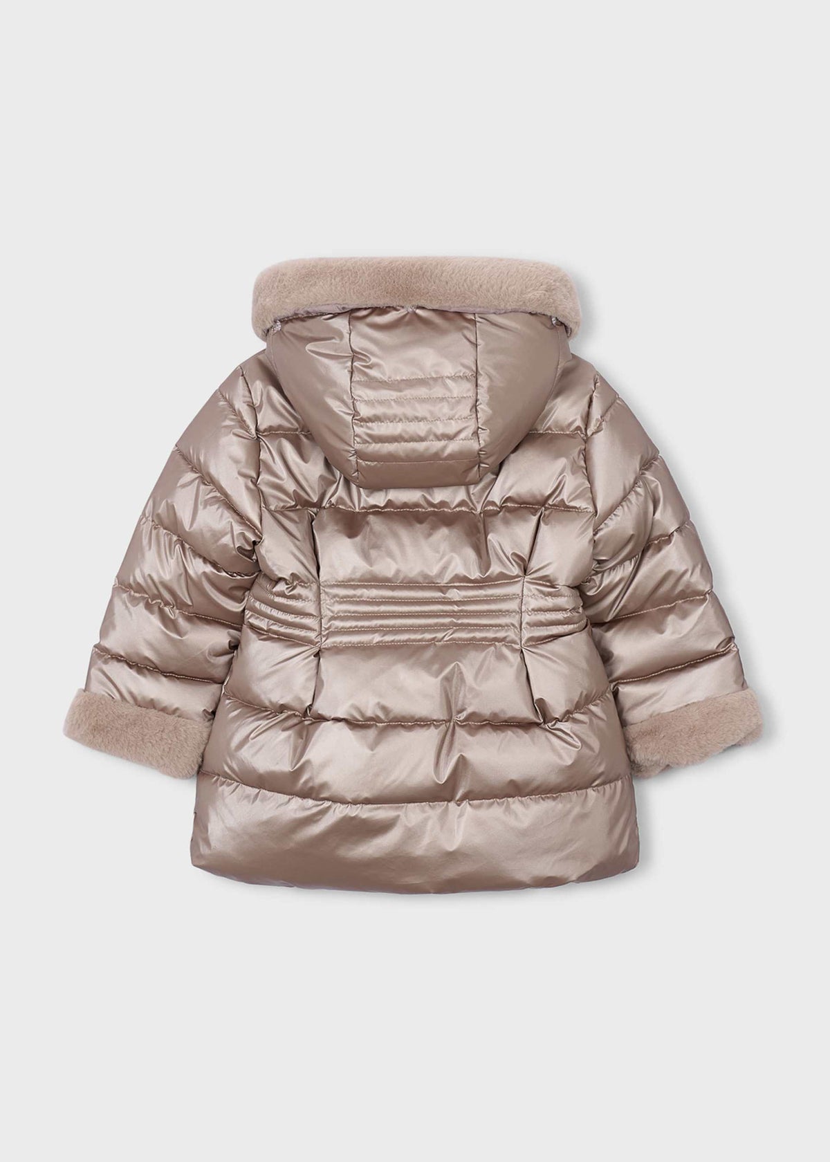 Giaccone metallizzato pellicciotto bambina