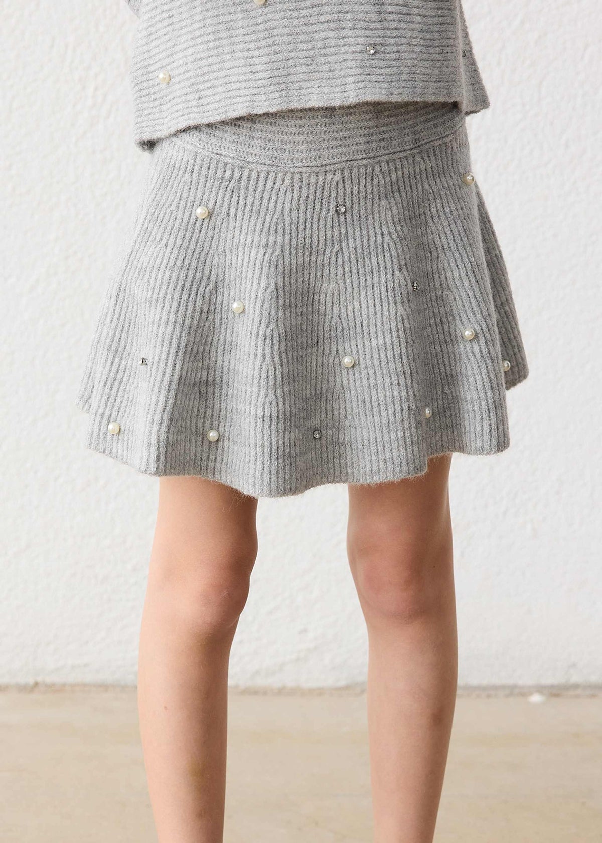 Gonna a maglia perle bambina