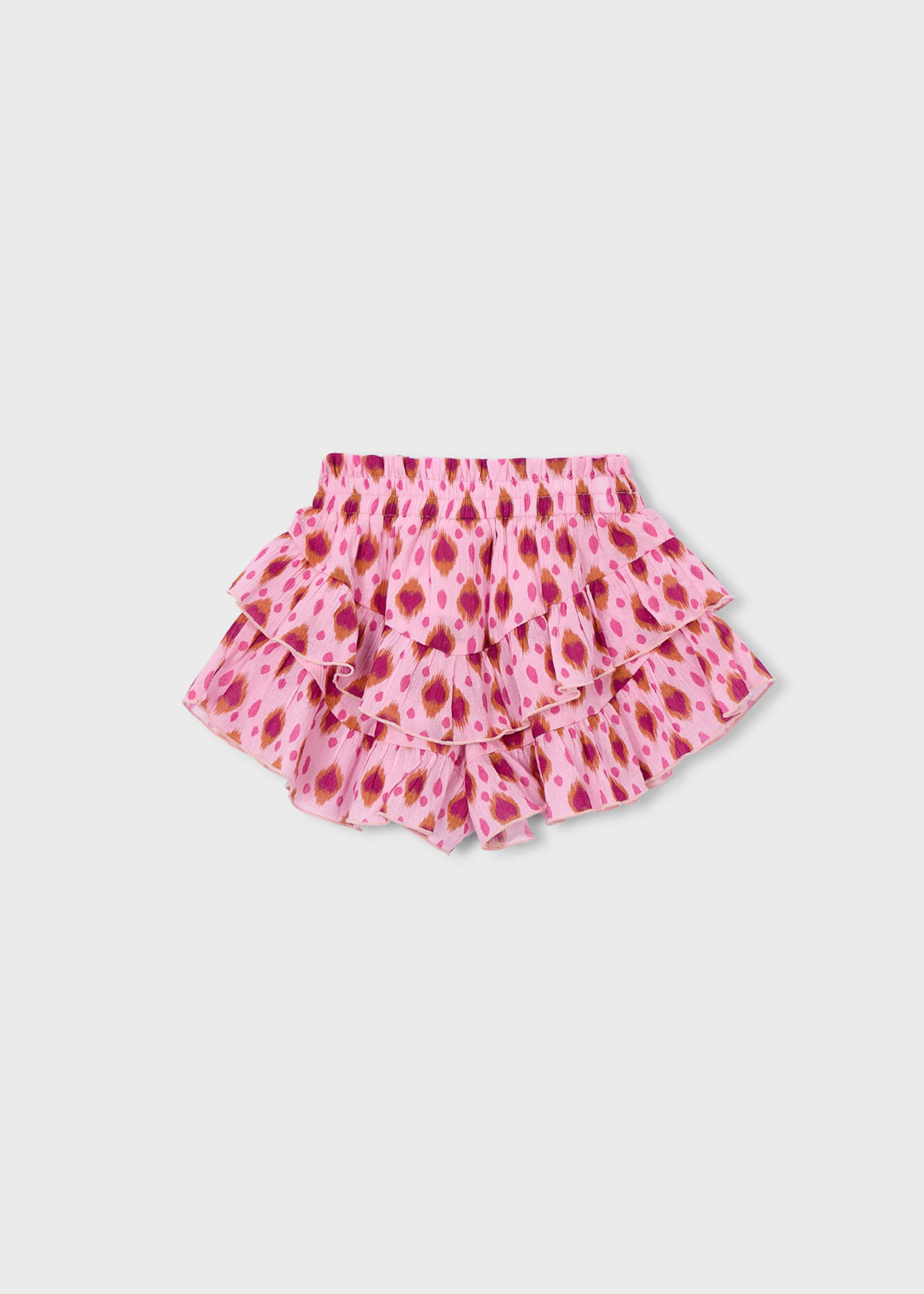 Gonna pantalone stampata volant bambina