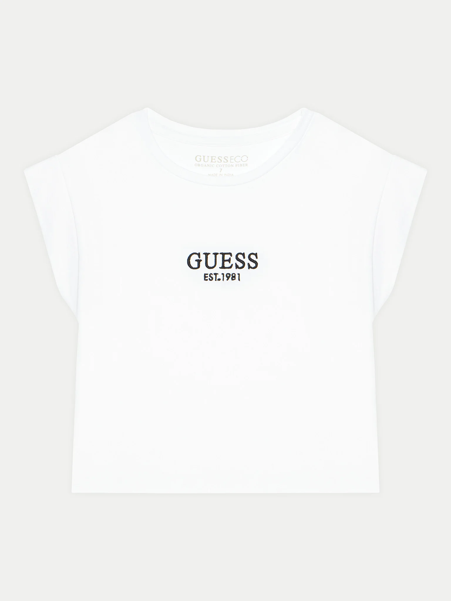 T-shirt crop Guess con ricamo a contrasto