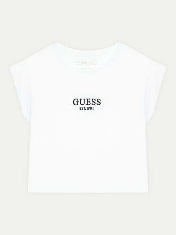 T-shirt crop Guess con ricamo a contrasto