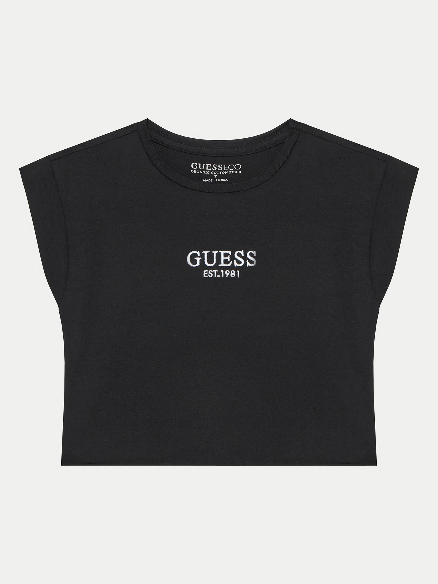 T-shirt crop Guess con ricamo a contrasto