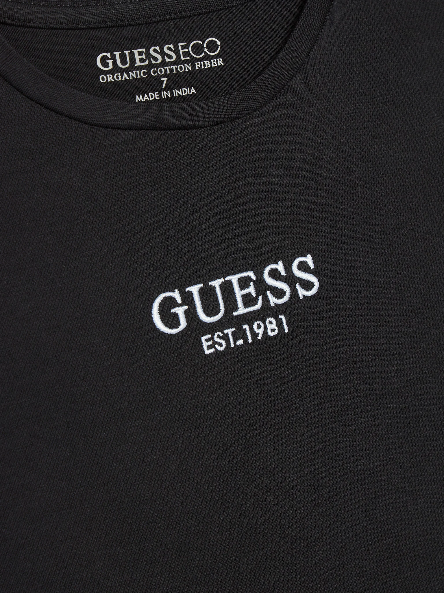 T-shirt crop Guess con ricamo a contrasto