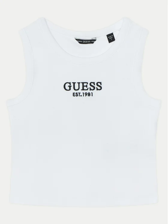 Guess canotta a coste con ricamo logo