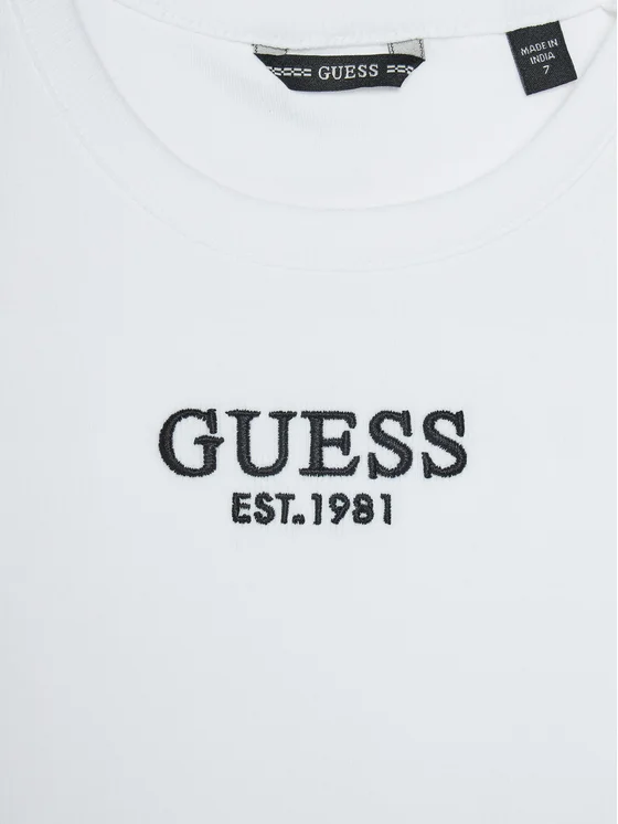 Guess canotta a coste con ricamo logo