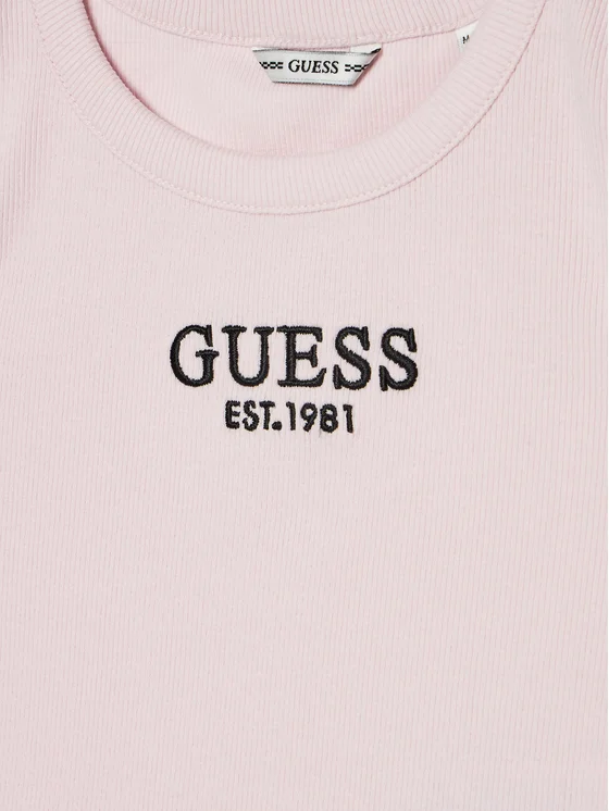 Guess canotta a coste con ricamo logo