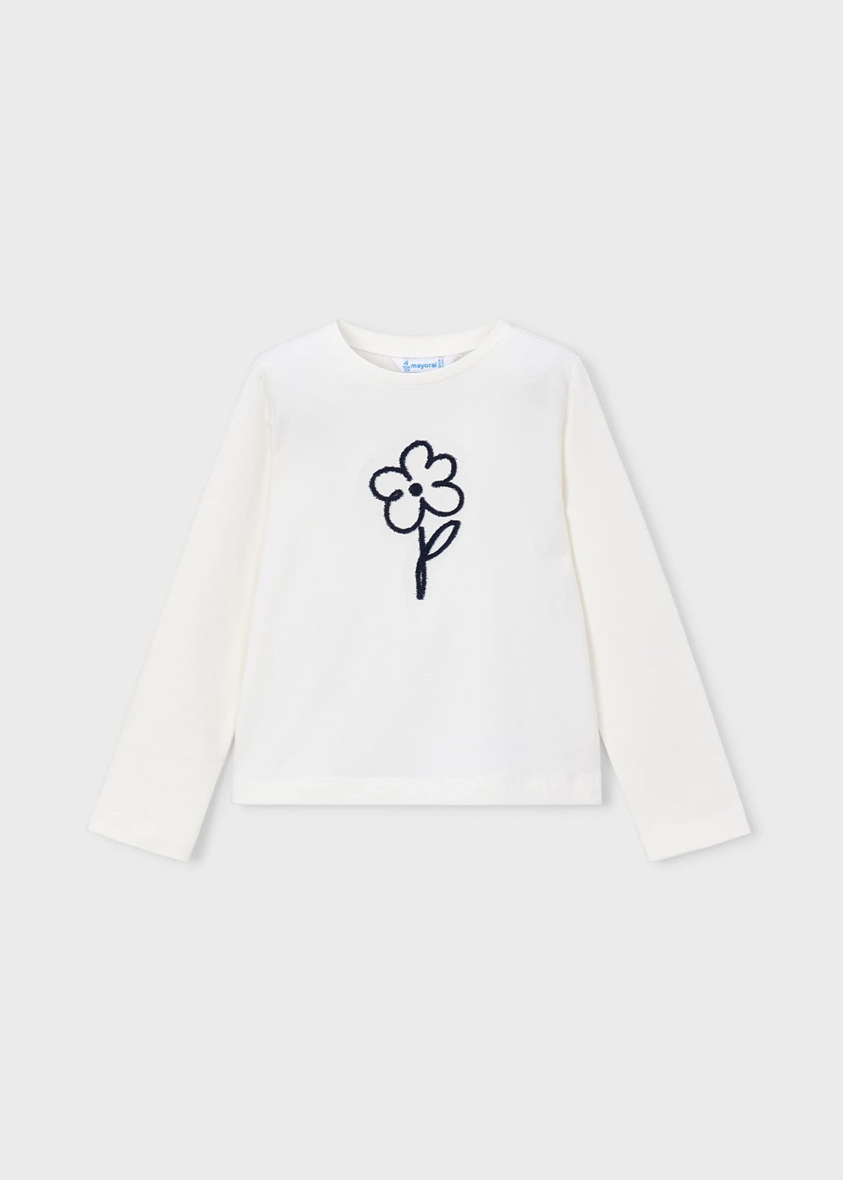 Maglietta basica fiore bambina