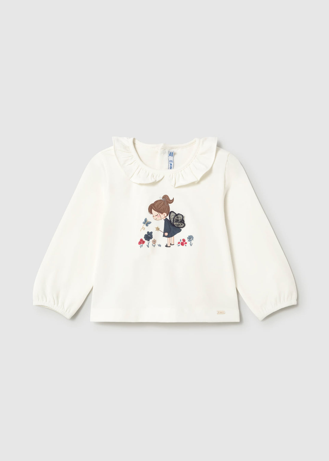 Maglietta collo volant bimba